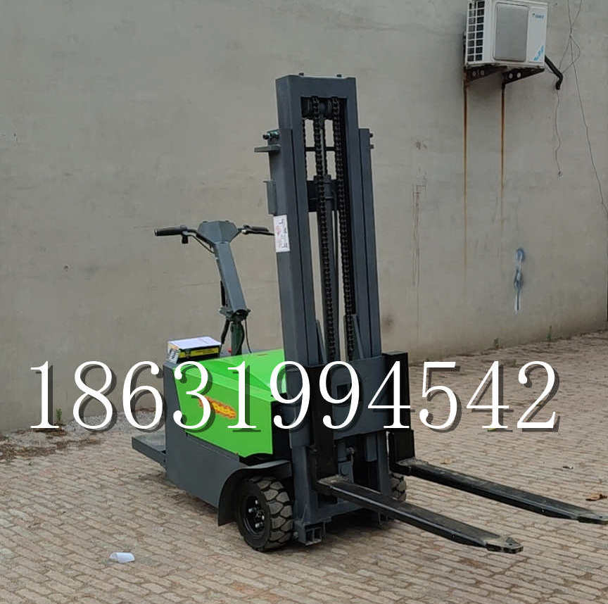 线西乡优程全电动叉车插腿式堆高车液压装卸车1.5吨升高小型站驾式铲车